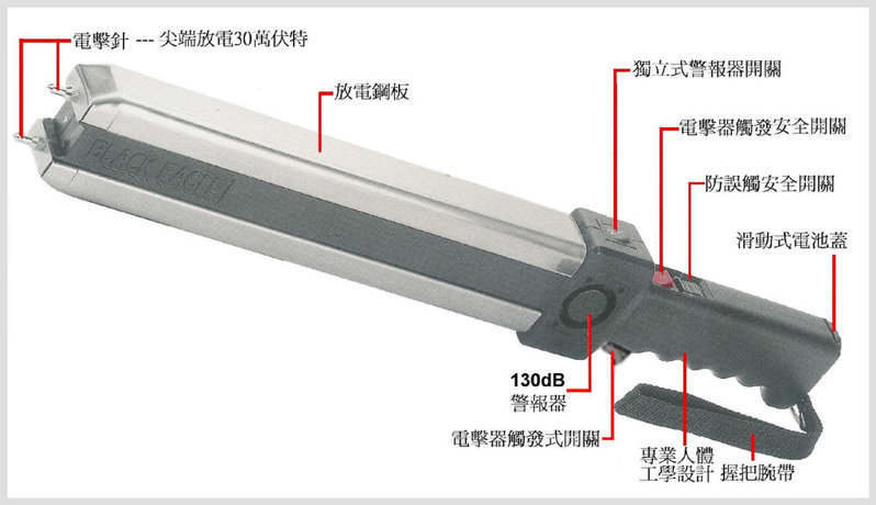 臺灣歐仕達(dá)黑鷹四用(扁金鋼)BE999XL電擊器